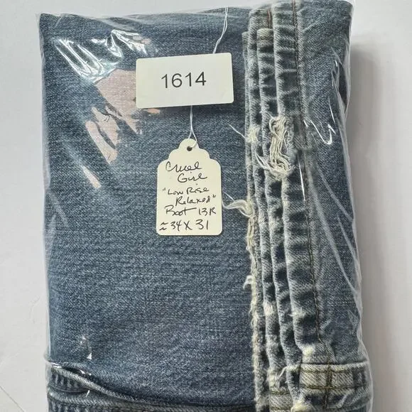Cruel Girl Low Rise Bootcut Jeans Mid Wash Distressed 13R Western Y2k - Picture 11 of 11